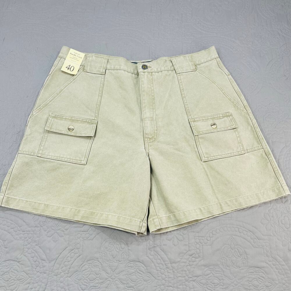 Pacific Crest Canvas Shorts Utility Outdoor Khaki Mens 40 Cargo Cotton Tan